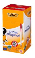 BIC Kugelschreiber Cristal transparent, Schreibfarbe: rot, 50 St.