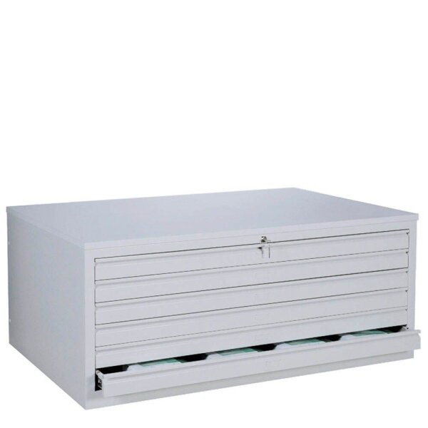 LÜLLMANN Planschrank lichtgrau 6 Schubladen 113,5 x 83,5 x 60,5 cm, 1 St.