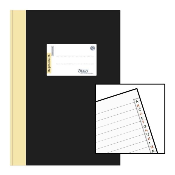 Ursus® Geschäftsbuch DIN A4 liniert, schwarz/gelb Hardcover 192 Seiten, 1 St.