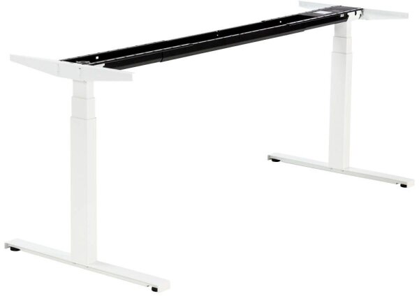 ith möbel EasyT elektrisch höhenverstellbares Schreibtischgestell titanweiß ohne Tischplatte, T-Fuß-Gestell weiß 120,0 - 180,0 x 80,0 cm