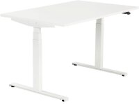 ith möbel EasyT elektrisch höhenverstellbarer Schreibtisch titanweiß rechteckig, T-Fuß-Gestell weiß 120,0 x 80,0 cm