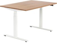 ith möbel EasyT elektrisch höhenverstellbarer Schreibtisch kirschbaum rechteckig, T-Fuß-Gestell weiß 120,0 x 80,0 cm