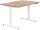ith möbel EasyT elektrisch höhenverstellbarer Schreibtisch kirschbaum rechteckig, T-Fuß-Gestell weiß 120,0 x 80,0 cm