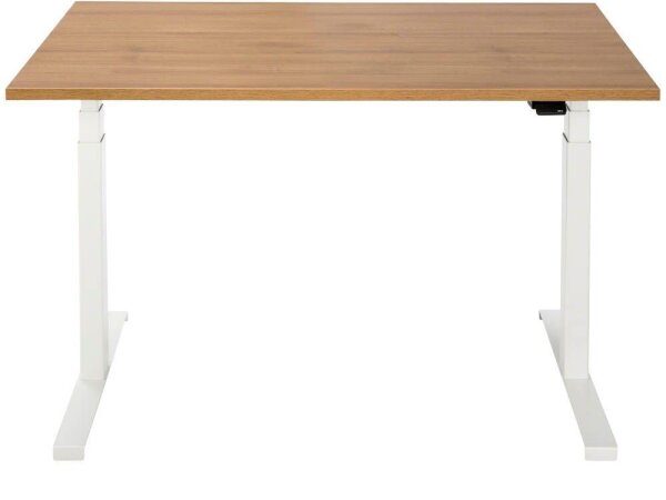 ith möbel EasyT elektrisch höhenverstellbarer Schreibtisch eiche rechteckig, T-Fuß-Gestell weiß 120,0 x 80,0 cm
