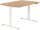 ith möbel EasyT elektrisch höhenverstellbarer Schreibtisch eiche rechteckig, T-Fuß-Gestell weiß 120,0 x 80,0 cm