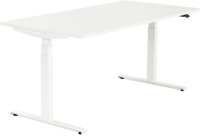 ith möbel EasyT elektrisch höhenverstellbarer Schreibtisch titanweiß rechteckig, T-Fuß-Gestell weiß 160,0 x 80,0 cm