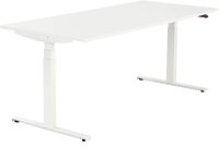 ith möbel EasyT elektrisch höhenverstellbarer Schreibtisch titanweiß rechteckig, T-Fuß-Gestell weiß 180,0 x 80,0 cm