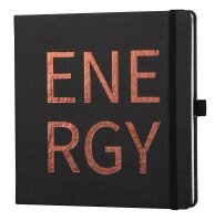 Lediberg Notizbuch ENERGY quadratisch kariert, schwarz Hardcover 240 Seiten, 1 St.