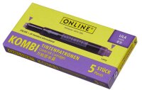 ONLINE® Tintenpatronen für Füller 17143/12 lila, 5 St.