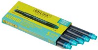 ONLINE® Tintenpatronen für Füller 17176/12 türkis-blau, 5 St.