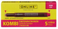 ONLINE® Tintenpatronen für Füller 17175/12 pink, 5 St.