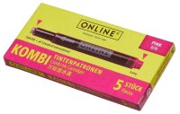 ONLINE® Tintenpatronen für Füller 17175/12 pink, 5 St.