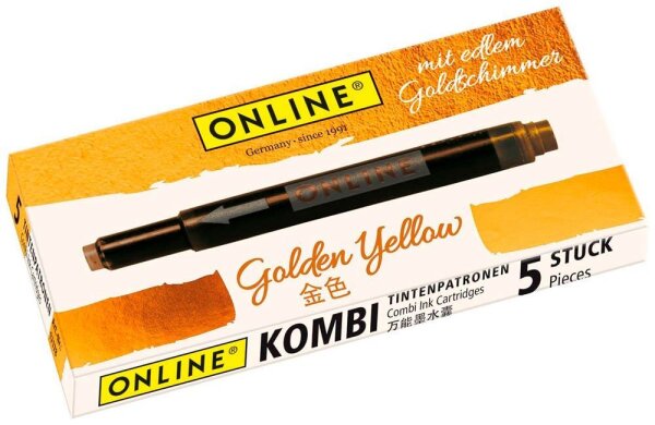 ONLINE® 17178/12 Tintenpatronen für Füller Golden Yellow 5 St.  ( 17178/12 )