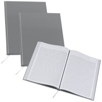Notizbücher DIN A4 kariert, silber Hardcover 192...