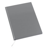 Notizbücher DIN A4 kariert, silber Hardcover 192 Seiten, 3 St.