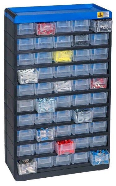 Allit VarioPlus Kleinteilemagazin schwarz, blau 30,0 x 13,5 x 52,5 cm, 1 St.