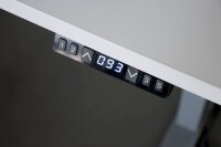 HAMMERBACHER XMKA12 elektrisch höhenverstellbarer Schreibtisch eiche rechteckig, C-Fuß-Gestell silber 120,0 x 80,0 cm