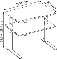 HAMMERBACHER XDKB12 elektrisch höhenverstellbarer Schreibtisch lichtgrau rechteckig, C-Fuß-Gestell silber 120,0 x 80,0 cm