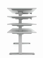 HAMMERBACHER XDKB12 elektrisch höhenverstellbarer Schreibtisch nussbaum rechteckig, C-Fuß-Gestell silber 120,0 x 80,0 cm