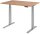 HAMMERBACHER XDKB12 elektrisch höhenverstellbarer Schreibtisch nussbaum rechteckig, C-Fuß-Gestell silber 120,0 x 80,0 cm