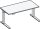 HAMMERBACHER XDKB16 elektrisch höhenverstellbarer Schreibtisch lichtgrau rechteckig, C-Fuß-Gestell silber 160,0 x 80,0 cm