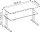 HAMMERBACHER XDKB19 elektrisch höhenverstellbarer Schreibtisch lichtgrau rechteckig, C-Fuß-Gestell silber 180,0 x 80,0 cm