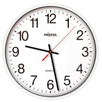 PEWETA Wanduhr weiß Kunststoff, Ø 25,0 cm