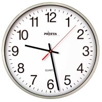 PEWETA Wanduhr weiß silber Kunststoff, Ø...