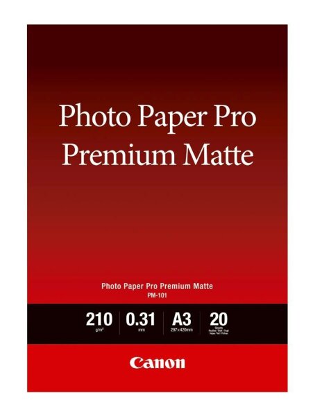 Canon Fotopapier PM-101 DIN A3 matt 210 g/qm 20 Blatt