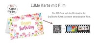 LUMA Geburtstagskarte mit Film Blumen Aquarell LUQR04 DIN...