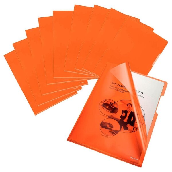 bene Sichthüllen DIN A4 orange glatt 0,15 mm, 100 St.