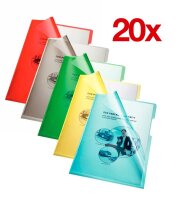 bene Sichthüllen DIN A4 farbsortiert glatt 0,15 mm,...