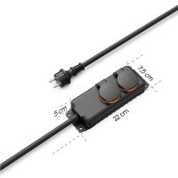 hama 2-fach Steckdosenleiste 2,0 m schwarz