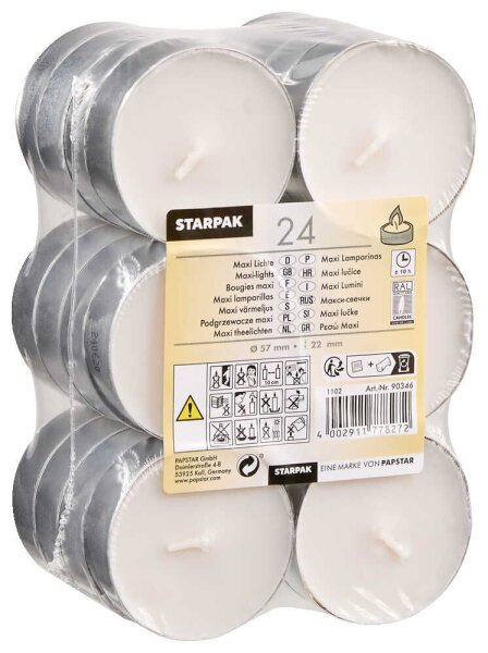 STARPAK Teelichter weiß, 24 St.