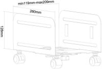Neomounts PC-Ständer mit Rollen CPU-M100BLACK Metall schwarz