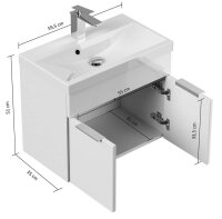 POSSEIK Badmöbel-Set 4-teilig LAGO eiche 59,9 x 35,0 x 51,0 cm
