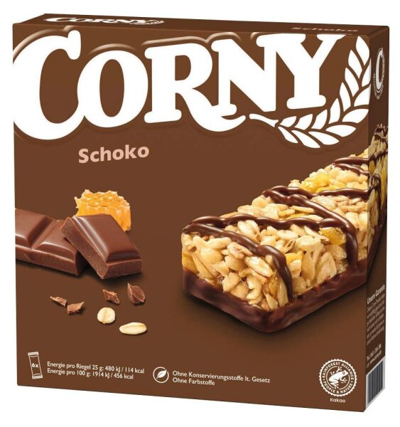 CORNY Schoko Müsliriegel 6 Riegel, 6 St.