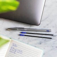 BIC Kugelschreiber Cristal ReNew metallic-silber, Schreibfarbe: blau, 1 Set