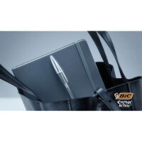 BIC Kugelschreiber Cristal ReNew metallic-silber, Schreibfarbe: blau, 1 Set
