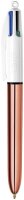 BIC 4-Farben-Kugelschreiber 4 Colours Shine rosegold, Schreibfarbe: blau, schwarz, rot, grün, 1 St.