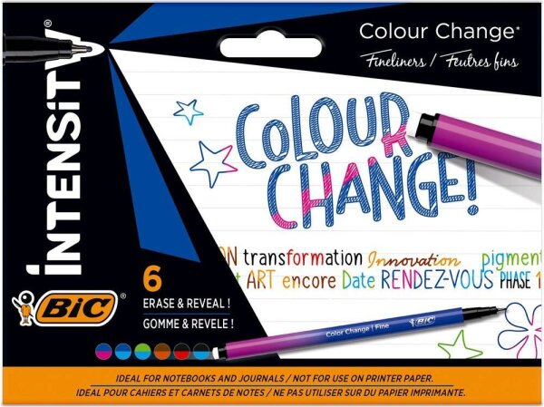BIC Intensity Color Change Fineliner farbsortiert 0,4 mm, 6 St.