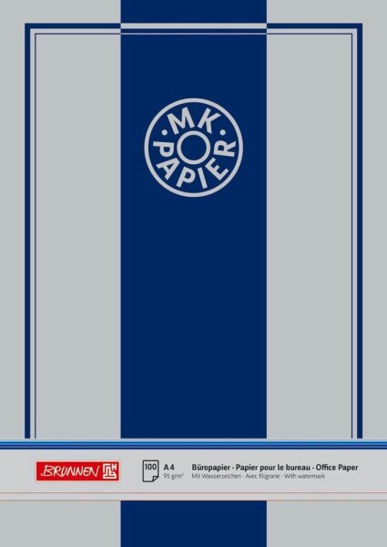 BRUNNEN Briefpapier mit Wasserzeichen MK Papier weiß DIN A4 95 g/qm 100 Blatt  ( 10-32219 )