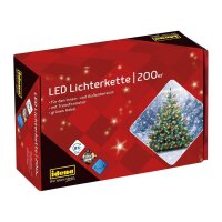 Idena 200er LED Lichterkette schwarz 27,9 m, 1 St.