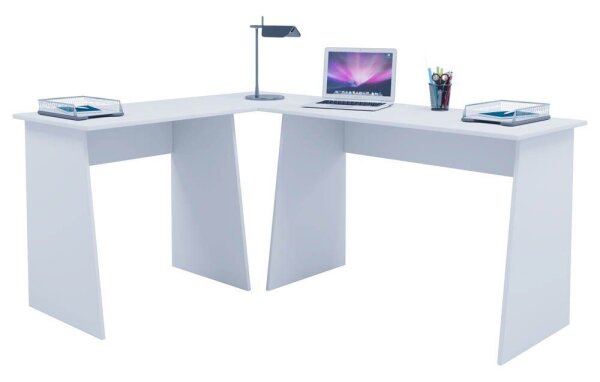 VCM my office Masola Schreibtisch weiß rechteckig, 4-Fuß-Gestell weiß 135,0 x 105,0 cm
