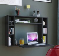 VCM my office Wandila Wandschreibtisch schwarz rechteckig, hängend schwarz 90,0 x 20,0/67,0 cm