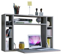 VCM my office Wandila Wandschreibtisch grau rechteckig,...