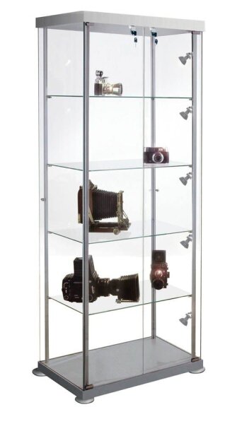 Kerkmann expoline Glasvitrine silber 4 Fachböden