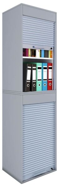 VCM my office Aktos XL Rollladenschrank grau 2 Fachböden 50,0 x 40,0 x 186,0 cm