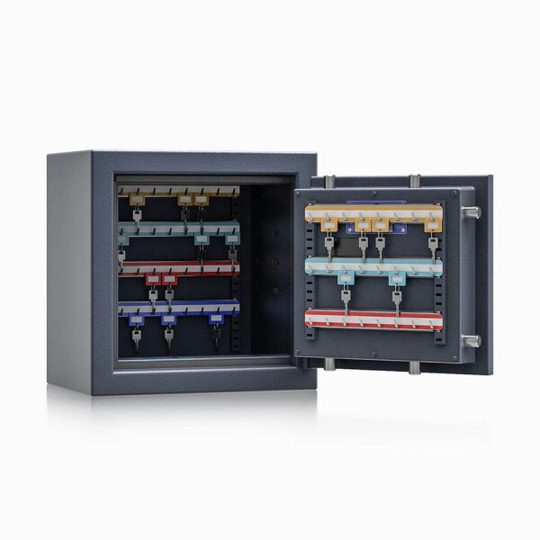 ISS safe4key Schlüsseltresor grau mit 64 Haken, Elektronikschloss, 40,0 x 27,0 x 40,0 cm, 1 St.