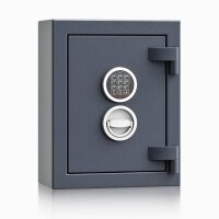 ISS safe4key Schlüsseltresor grau mit 5 + Schlüsselhaken-System Haken, Elektronikschloss, 33,0 x 16,5 x 44,0 cm, 1 St.